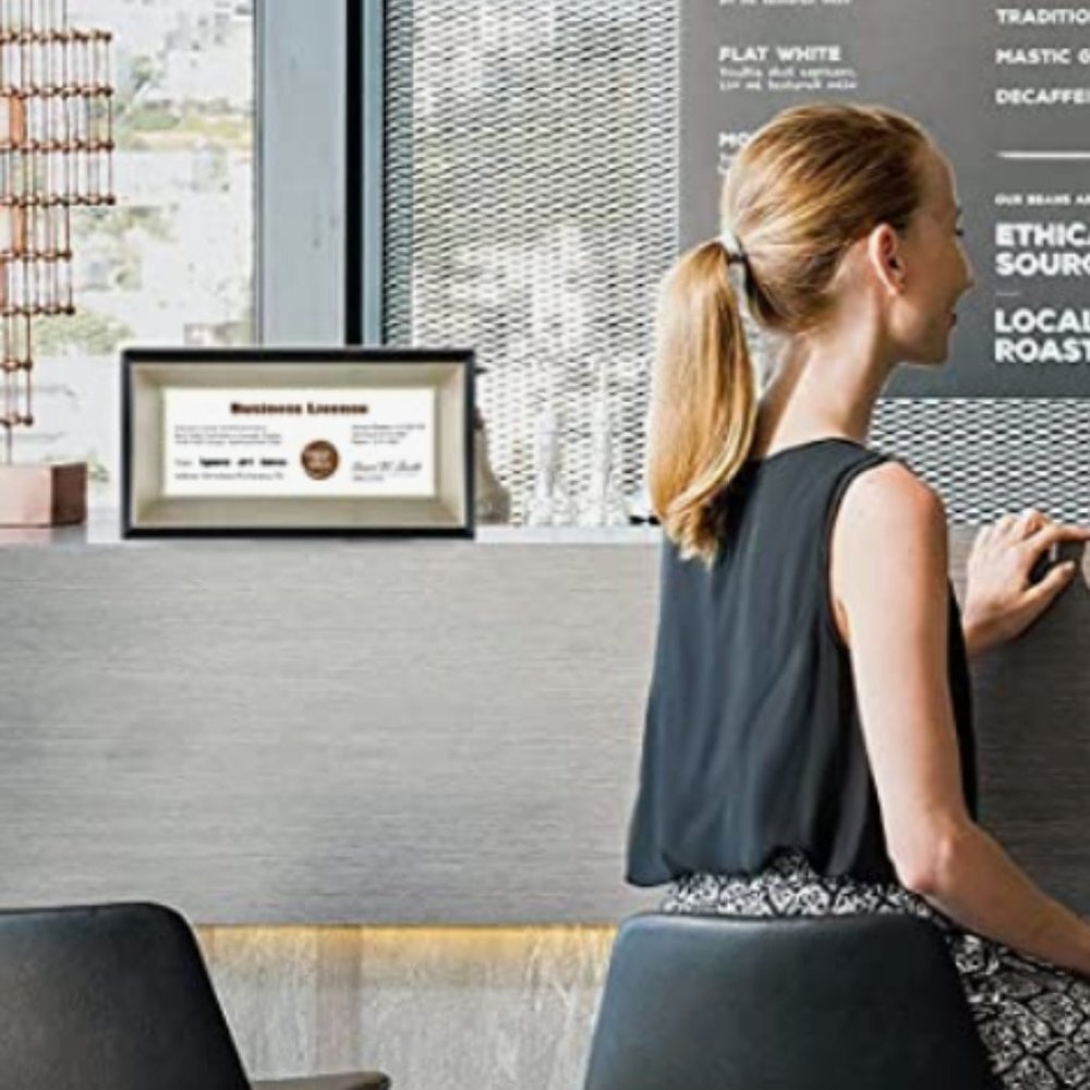 Business license frame, black and silver wood NWT - Picture 2 of 5